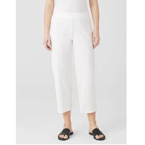 Eileen Fisher Washable Stretch Crepe White Pants